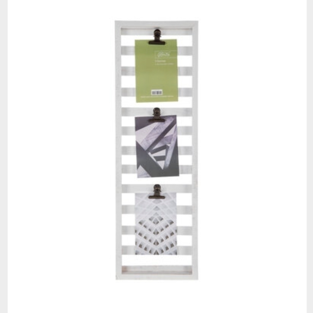𝅺WHITE Wood Pallet Clip Photo Frame